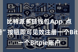 比特派多链钱包App  点击“注册”按钮即可见效注册一个Bitpie账户