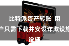 比特派资产转账  用户只需下载并安设诈欺设施